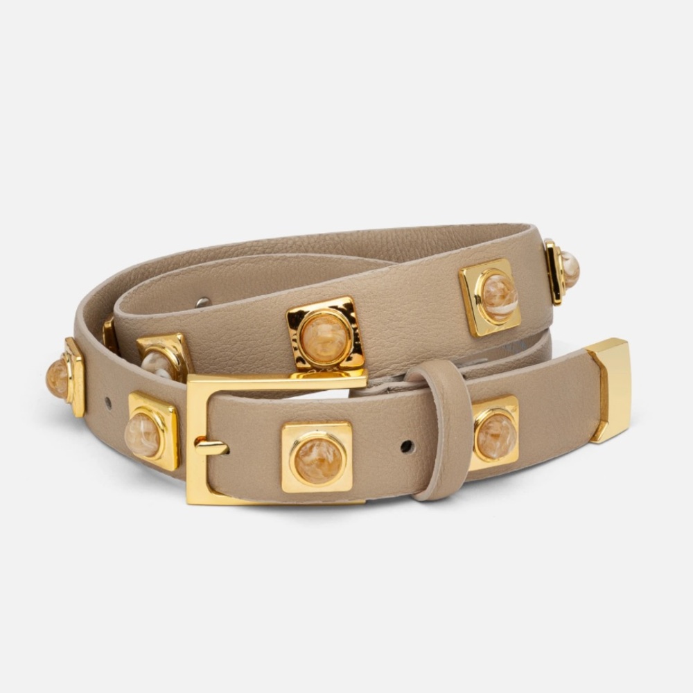 AUREUM No. 2 Belt in Taupe/Gold